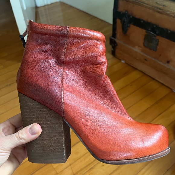 Red Leather Platform Booties Rumble Havana Last Jeffrey Campbell - Picture 10 of 11